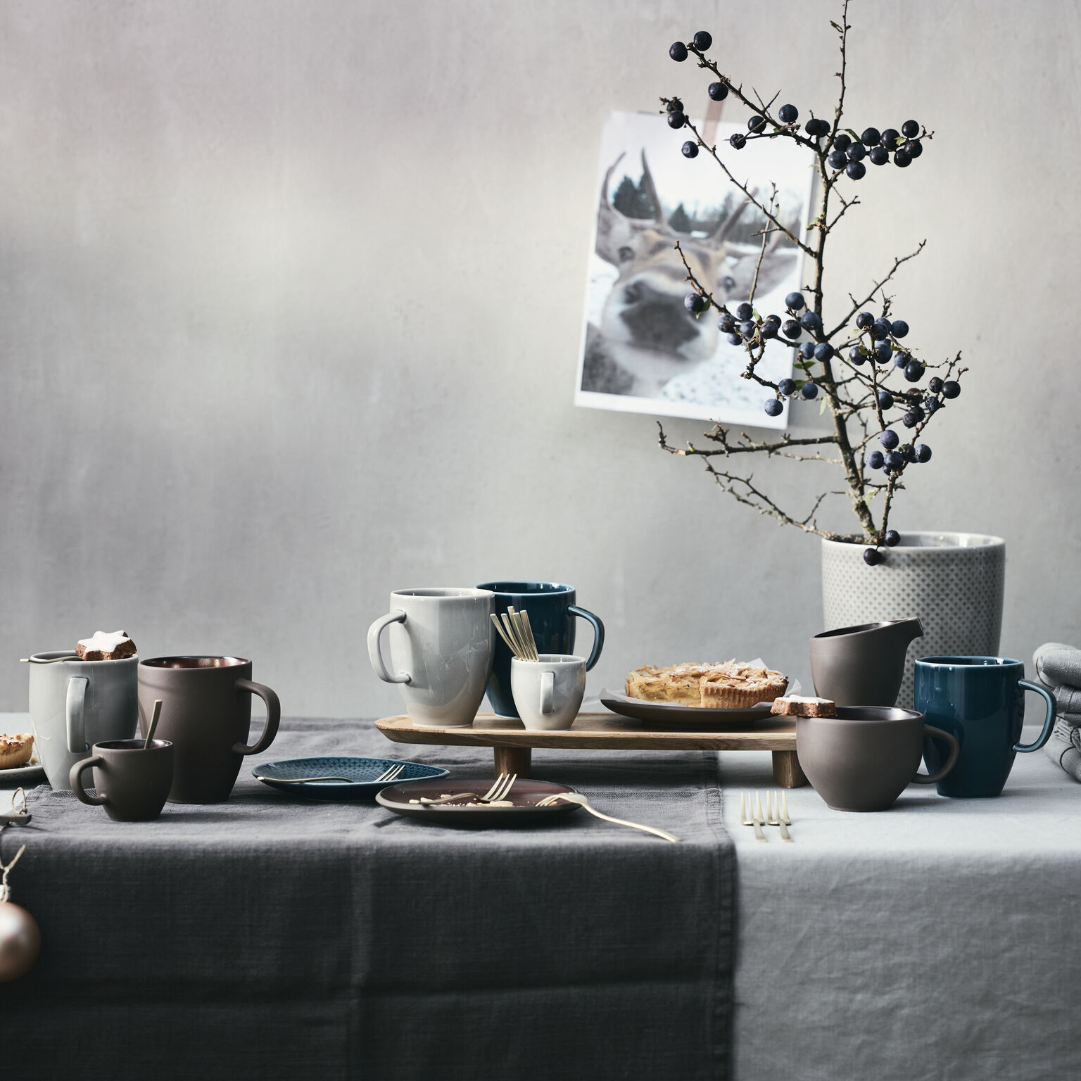 Junto Pearl Grey Becher mit Henkel