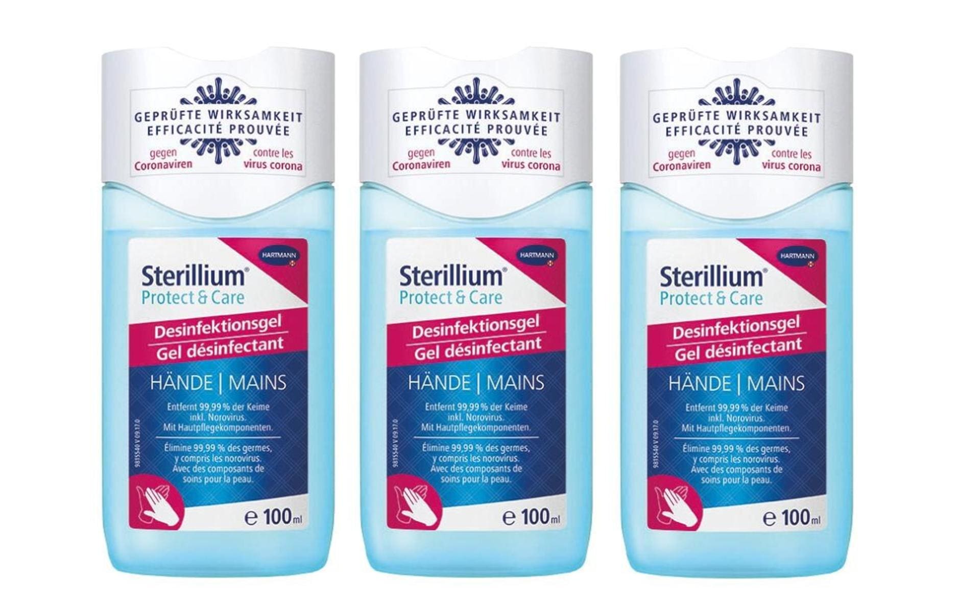 Desinfektionsgel Protect & Care Hände 3 x 100 mlDesinfektionsmittel für die Hände