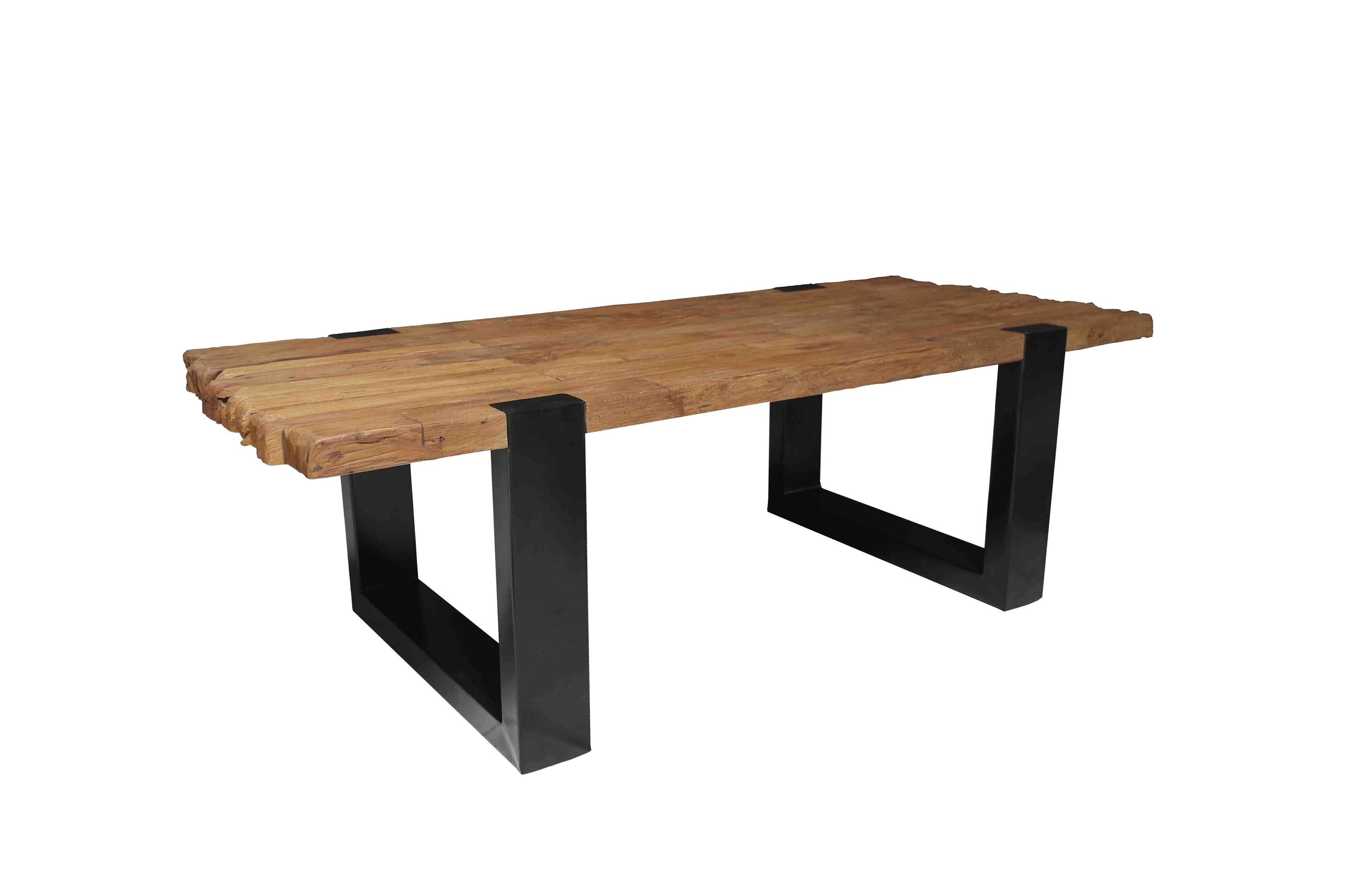 Couchtisch 130x60 Teak Holztisch Wohnzimmertisch Beistelltisch Sofatisch Tisch