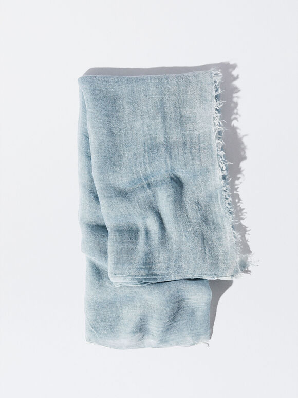 Pashmina com Lã - Azul