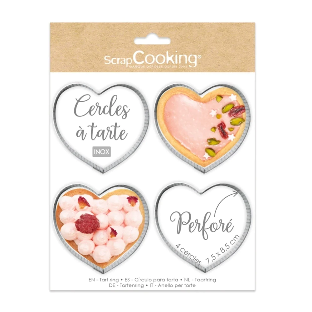 4 cercles à tarte individuels perforés Scrapcooking