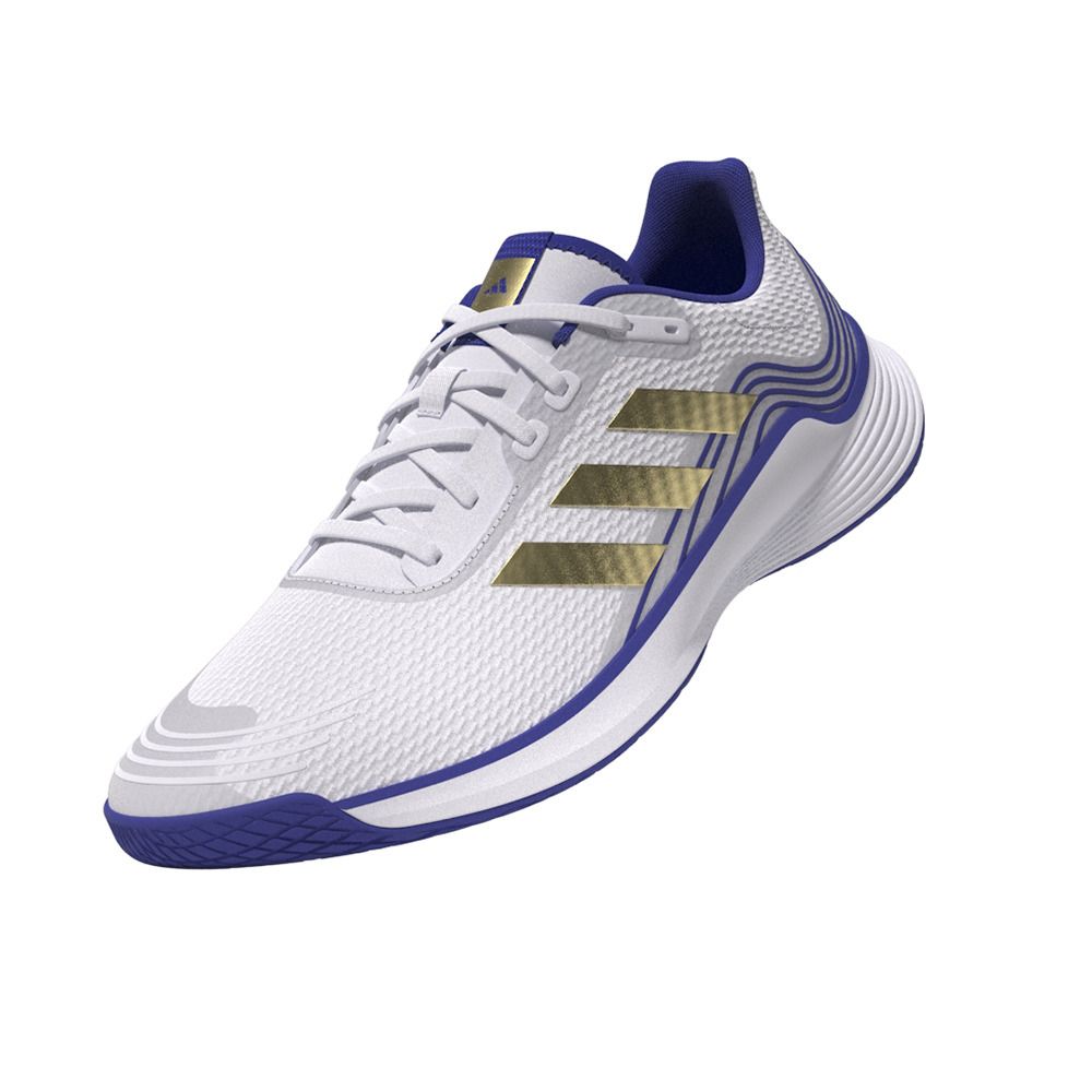 Adidas Performance NOVAFLIGHT PRIMEGREEN - Chaussures volleyball Homme white/gold/lucid blue