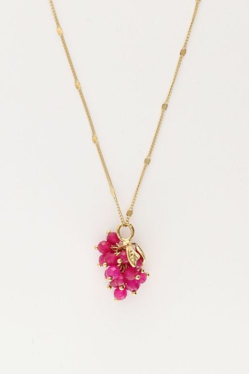 Ketting met fuchsia druiventros