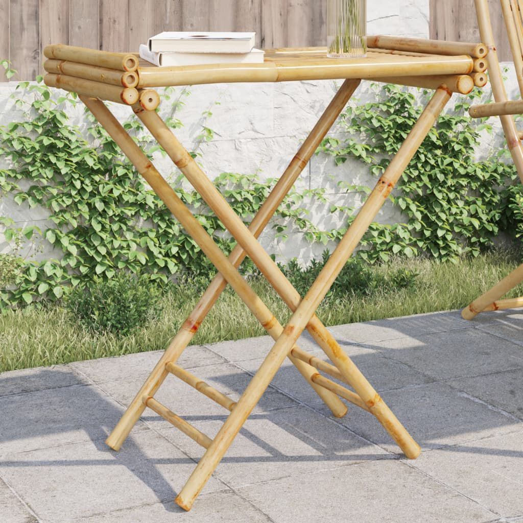vidaXL Tuintafel inklapbaar met dienblad 70,5x42,5x80 cm bamboe