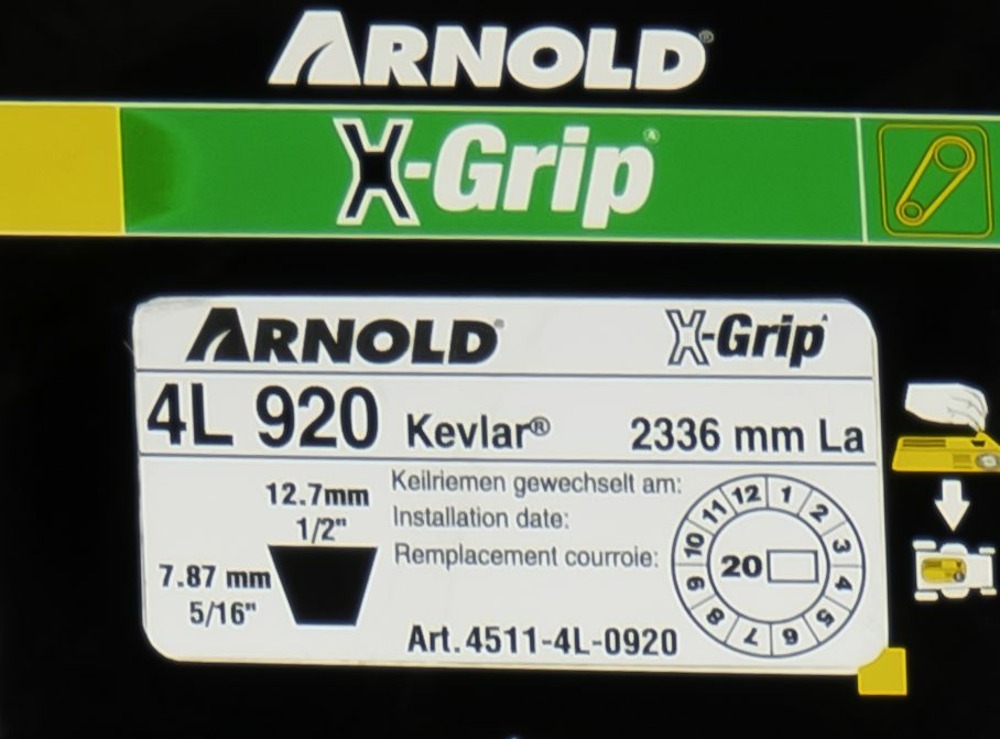 Courroie trapézoïdale x-grip v de type 4l920