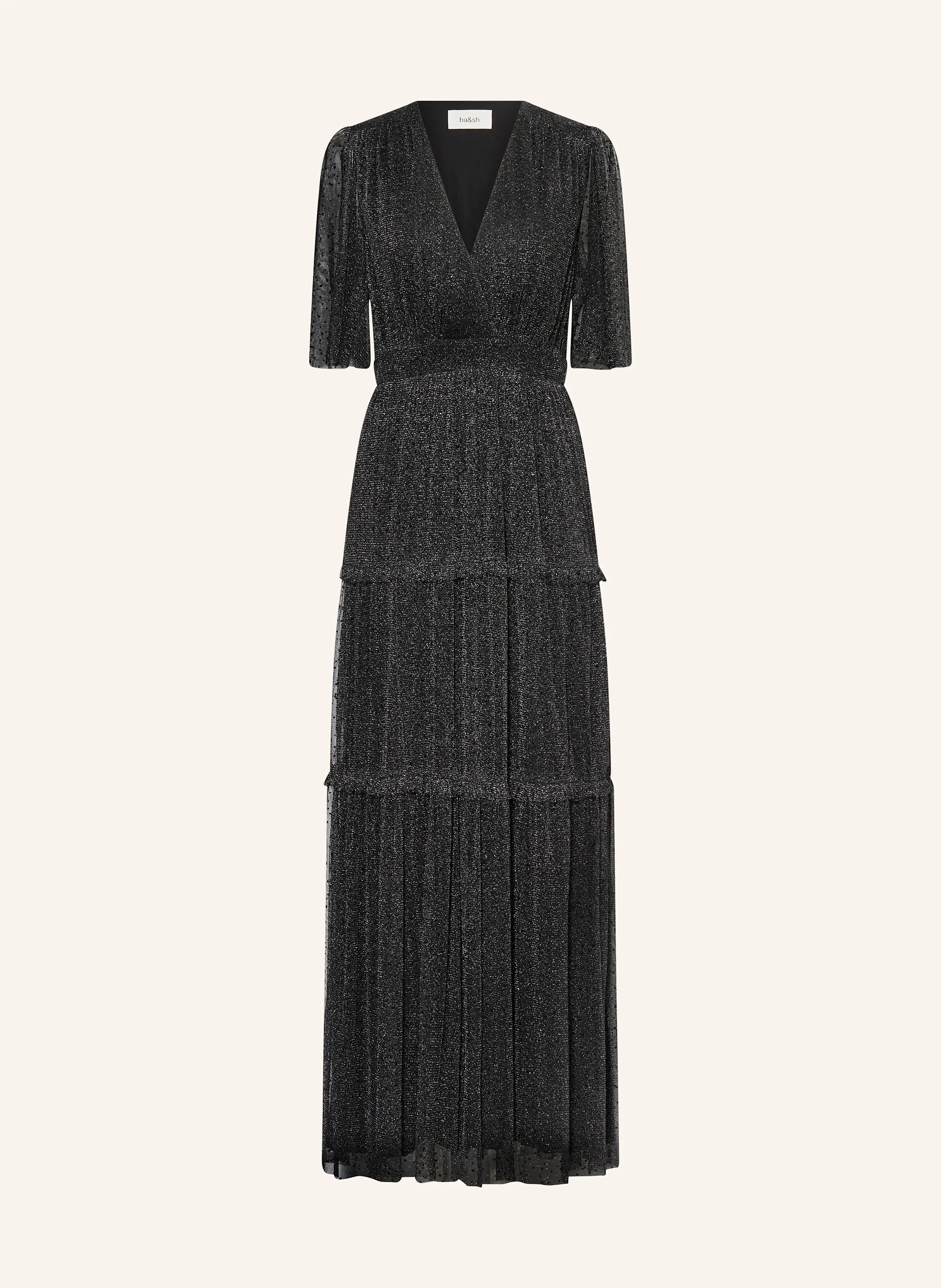 ba&sh Mesh-Kleid mit Glitzergarn und Schmucksteinen