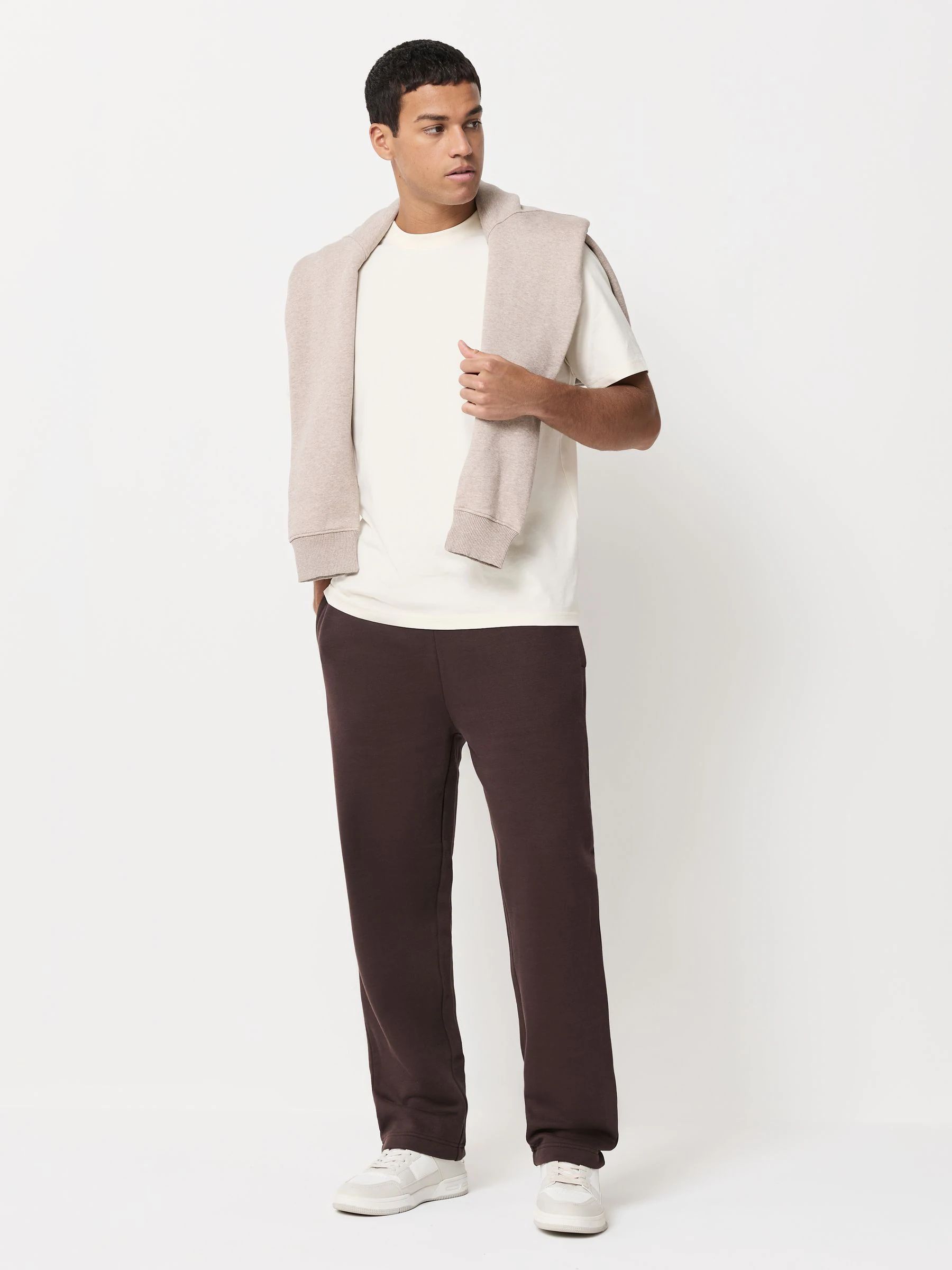 Zwart/chocoladebruin - Straight Fit Cotton Rich Jersey Joggers 2 Pack