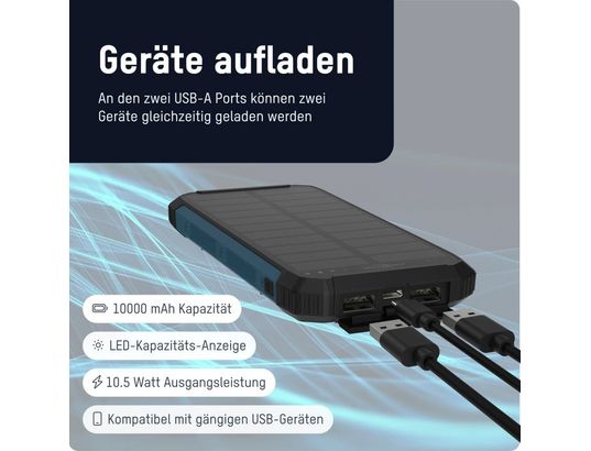 WESTFALIA - Batterie externe Powerbank solaire pb212w led