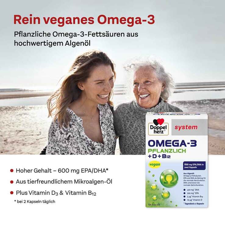 Doppelherz Omega-3 pflanzlich system Kapseln, 60 St