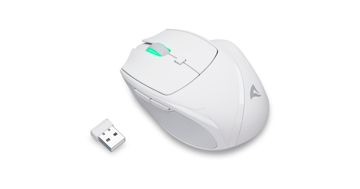 SharkoonOfficePal M25W gaming muis  (Wit, 400 - 4000 DPI, RGB, 2,4 GHz / USB)