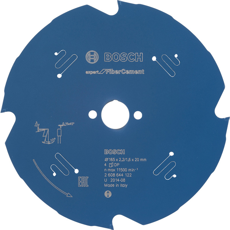 Bosch Cirkelzaagblad Expert vezelcement 165x20x2,2mm 4T