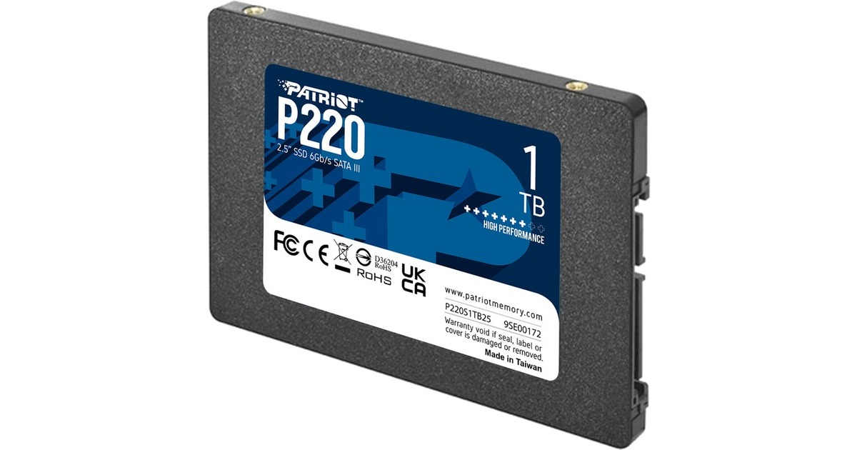 PatriotP220 1 TB SSD  (Zwart, SATA III 6 Gb/s)