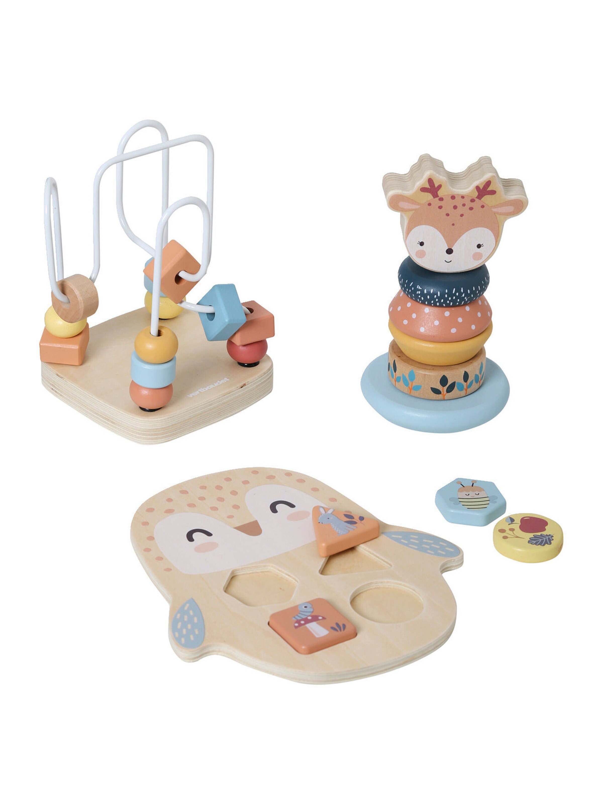 Vertbaudet Lernspielzeug-Set MÄRCHENWALD, Holz FSC® beige