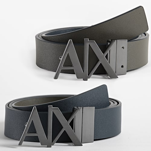 Ceinture Cuir Réversible 951017-CC505 Noir Gris