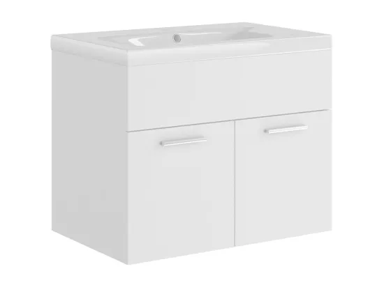 Armoire d'évier avec lavabo intégré Blanc Aggloméré