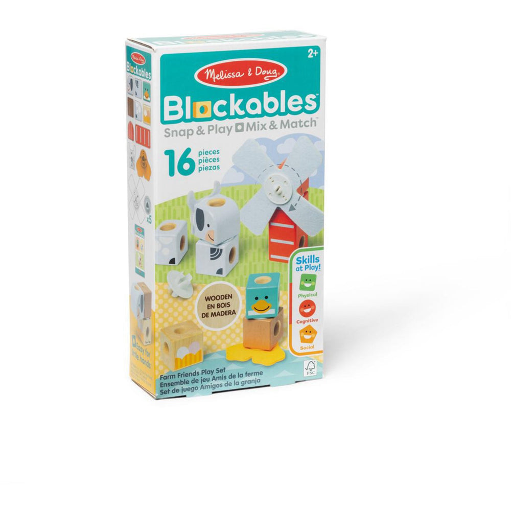 Køb Melissa & Doug Multifarvet Blockables Playset Bondegårdens Venner 16Pcs