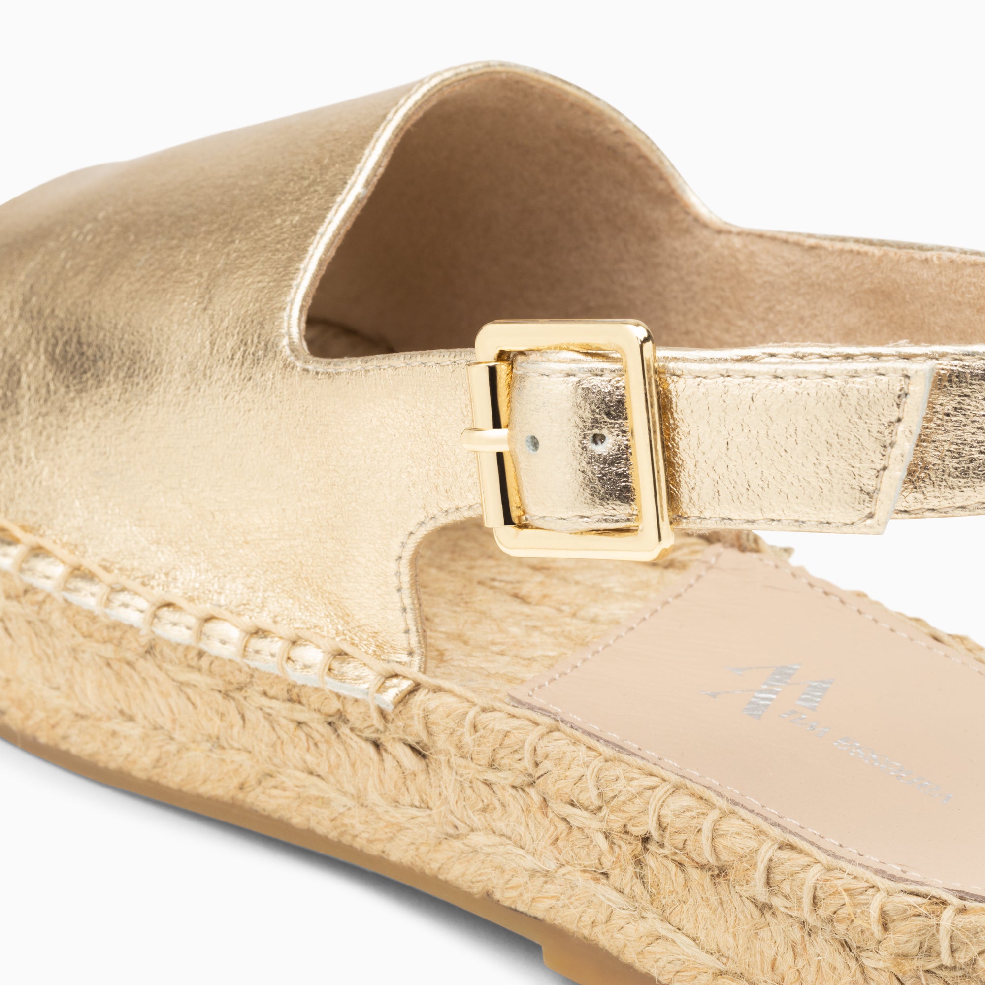 Sandales plates-Sandales Marjolaine or à semelle espadrille