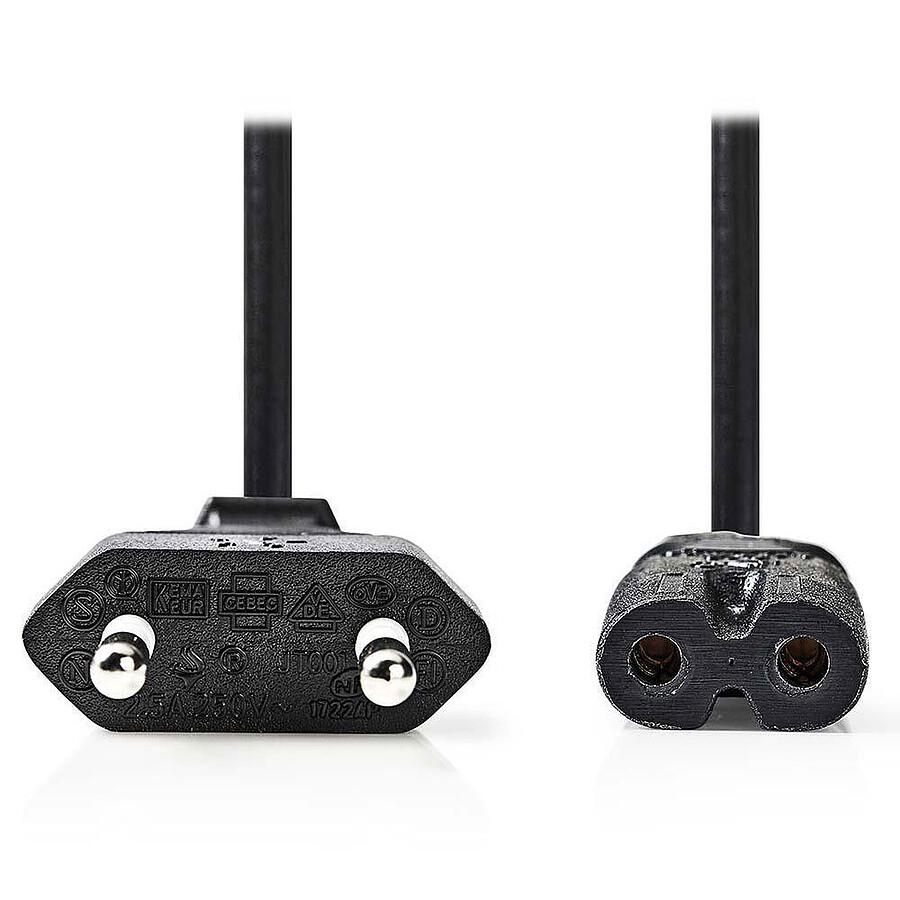 Nedis Câble d'alimentation bipolaire C7 Noir - 3 mètres