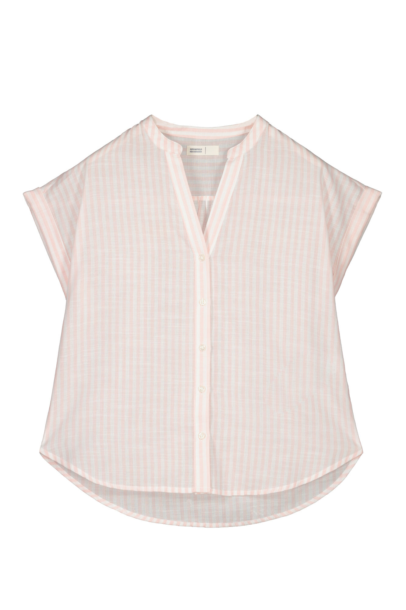 Blusa de algodão com gola mandarim