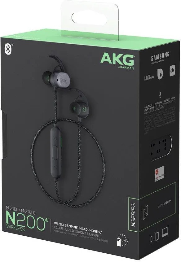 N200A Kabellose In-Ear Bluetooth 4.1 Sport Kopfhörer mit Mikrofon (AKGT125BTBLK) - Schwarz
