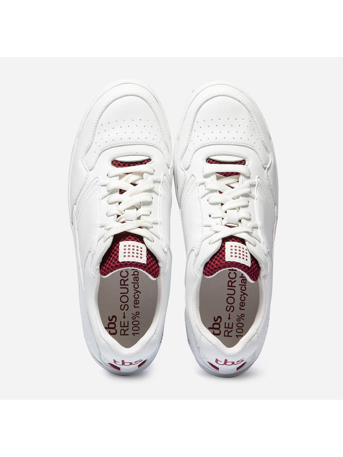 Baskets Femme Blanc et Bordeaux Recyclables