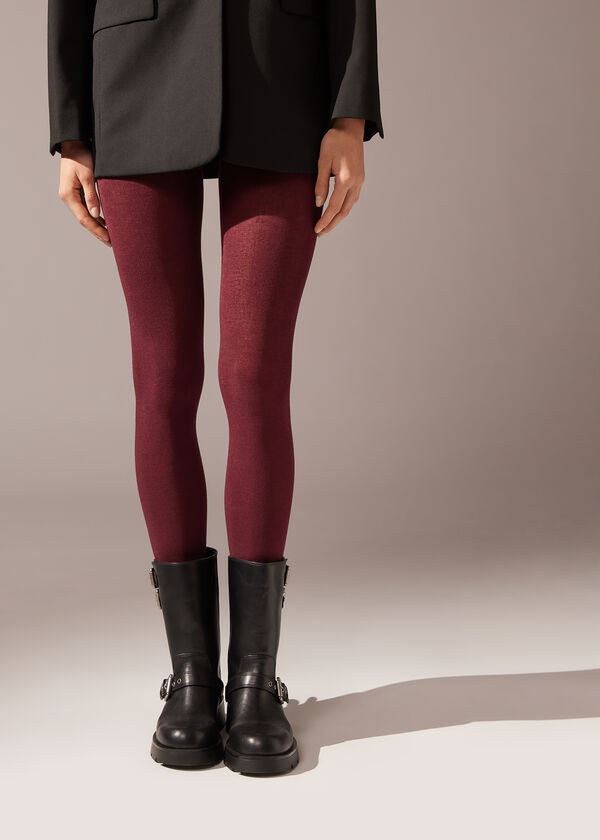 Meias-calças em mistura macia de modal e cashmere