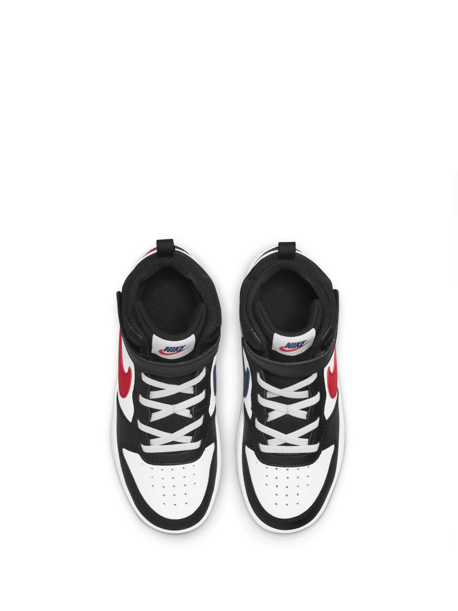 Wit/zwart rood - Nike - Junior Court Borough halfhoge sneakers