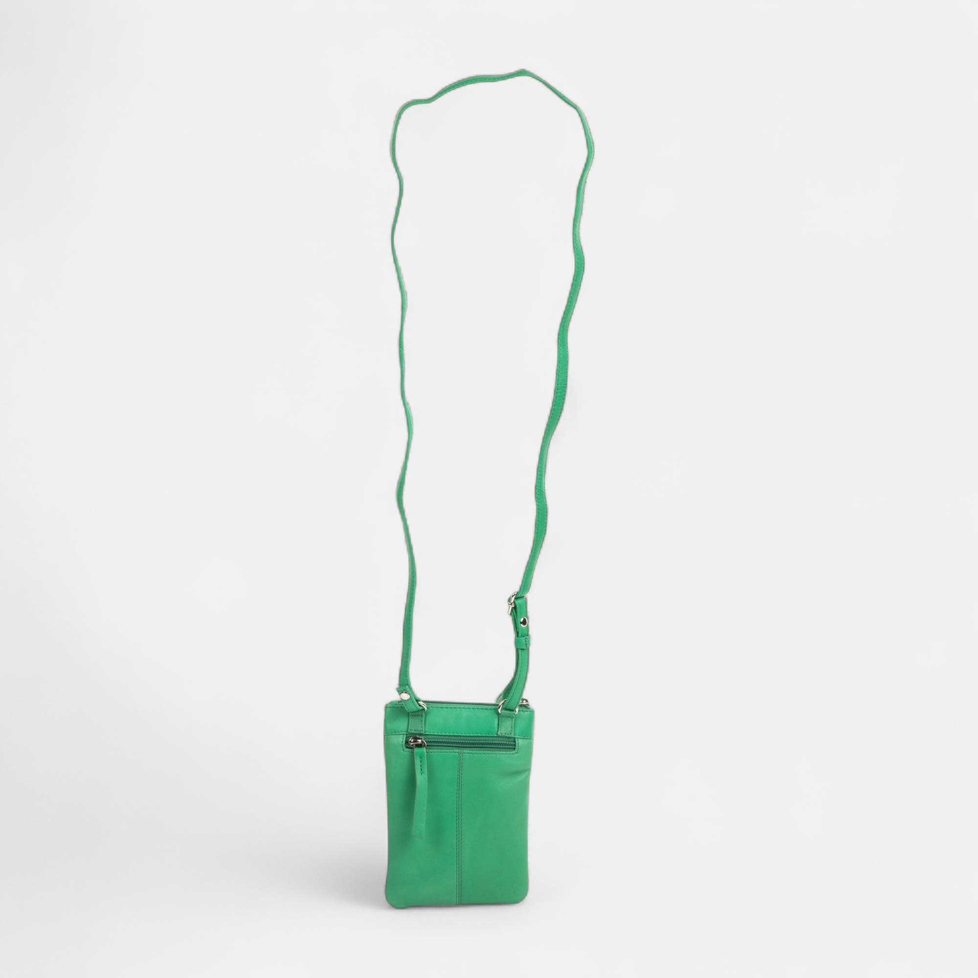 Pochette pour téléphone en cuir vert