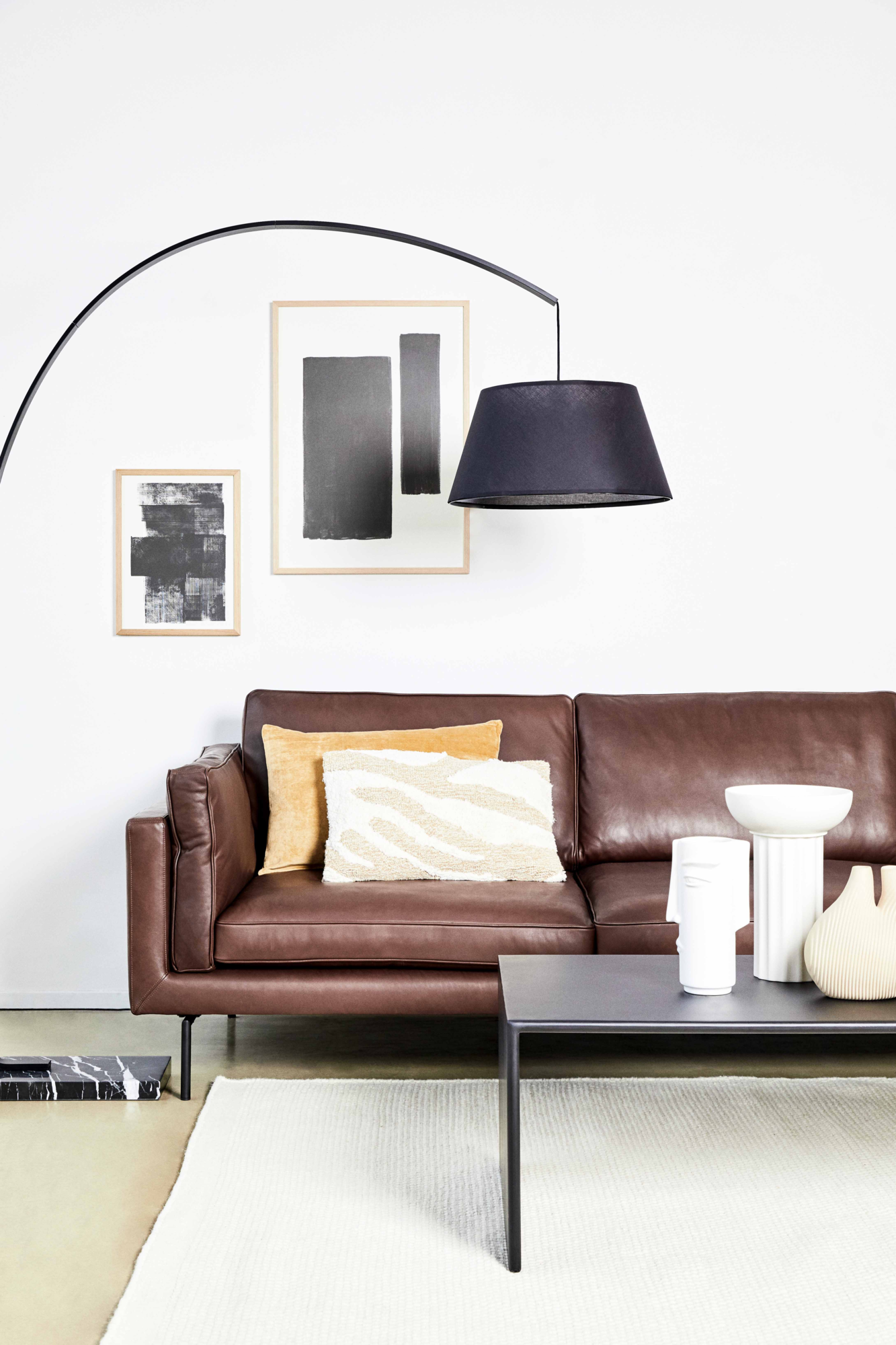Loods 5 Design 2,5-zitsbank Stark 2,5-zits, 200 cm | C Sauvage Chocolate | Zwart met knik
