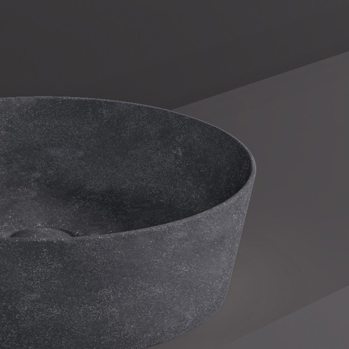 Rak Skin ronde waskom 42cm antraciet beton