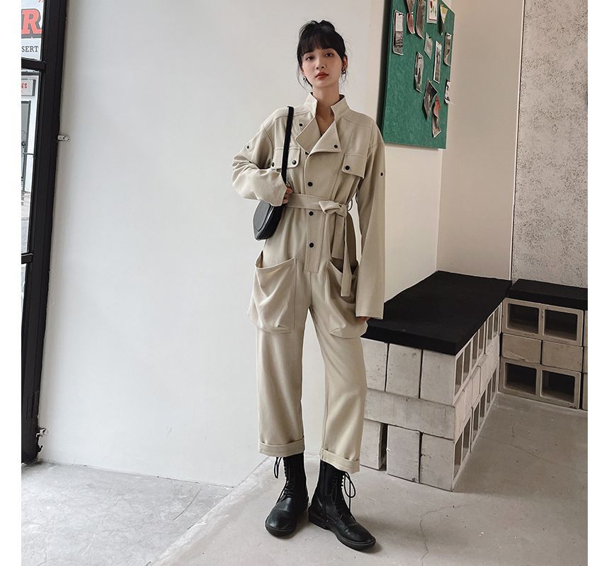 Ango - Jumpsuit met lange mouwen, kraag en knopen