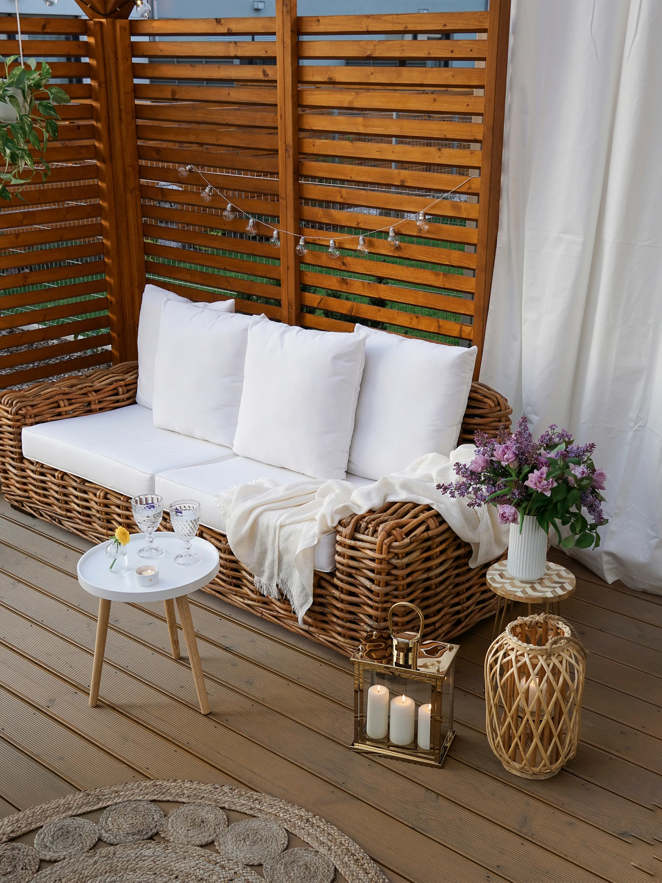 Lantaarn MAURITIUS Wilgenhout 40 cm Natuurlijk