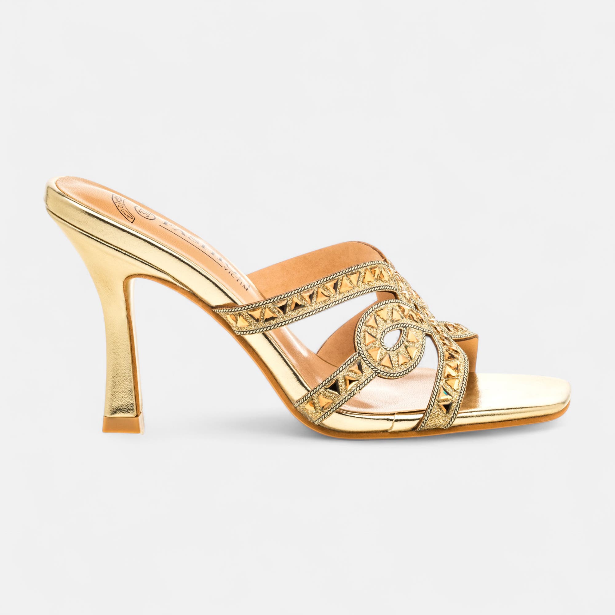 Mules à talon Femme or