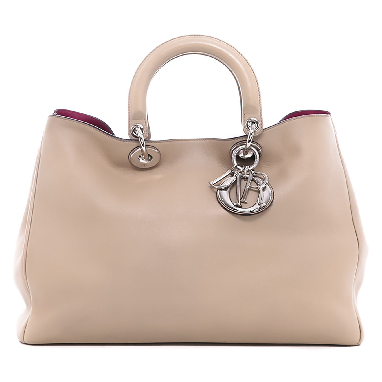 Dior Sac à mainissimo en Cuir beige - Très bon état - L.37 cm