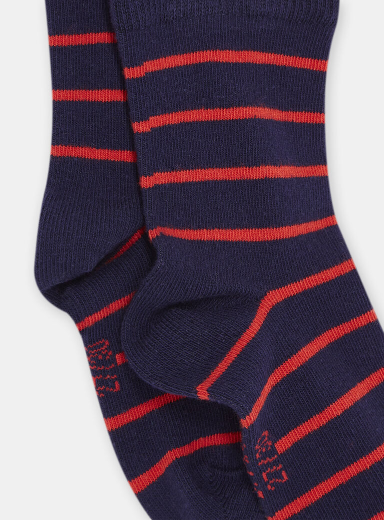 Chaussettes rouges à imprimé à rayures garçon
