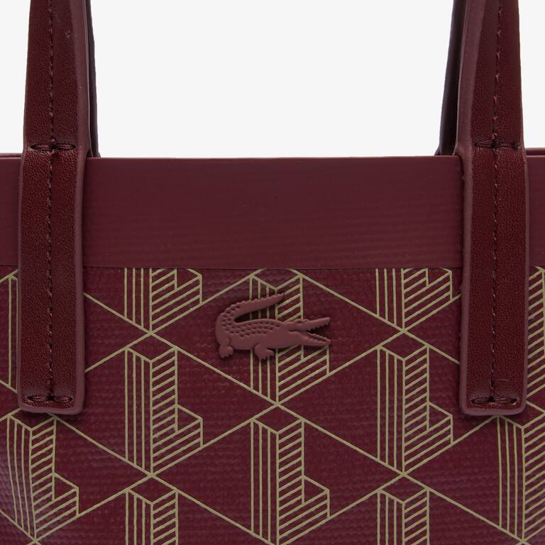 Mini sac cabas Zely monogramme en toile enduite Sacs à bandoulière - Rouge - Lacoste - Femme