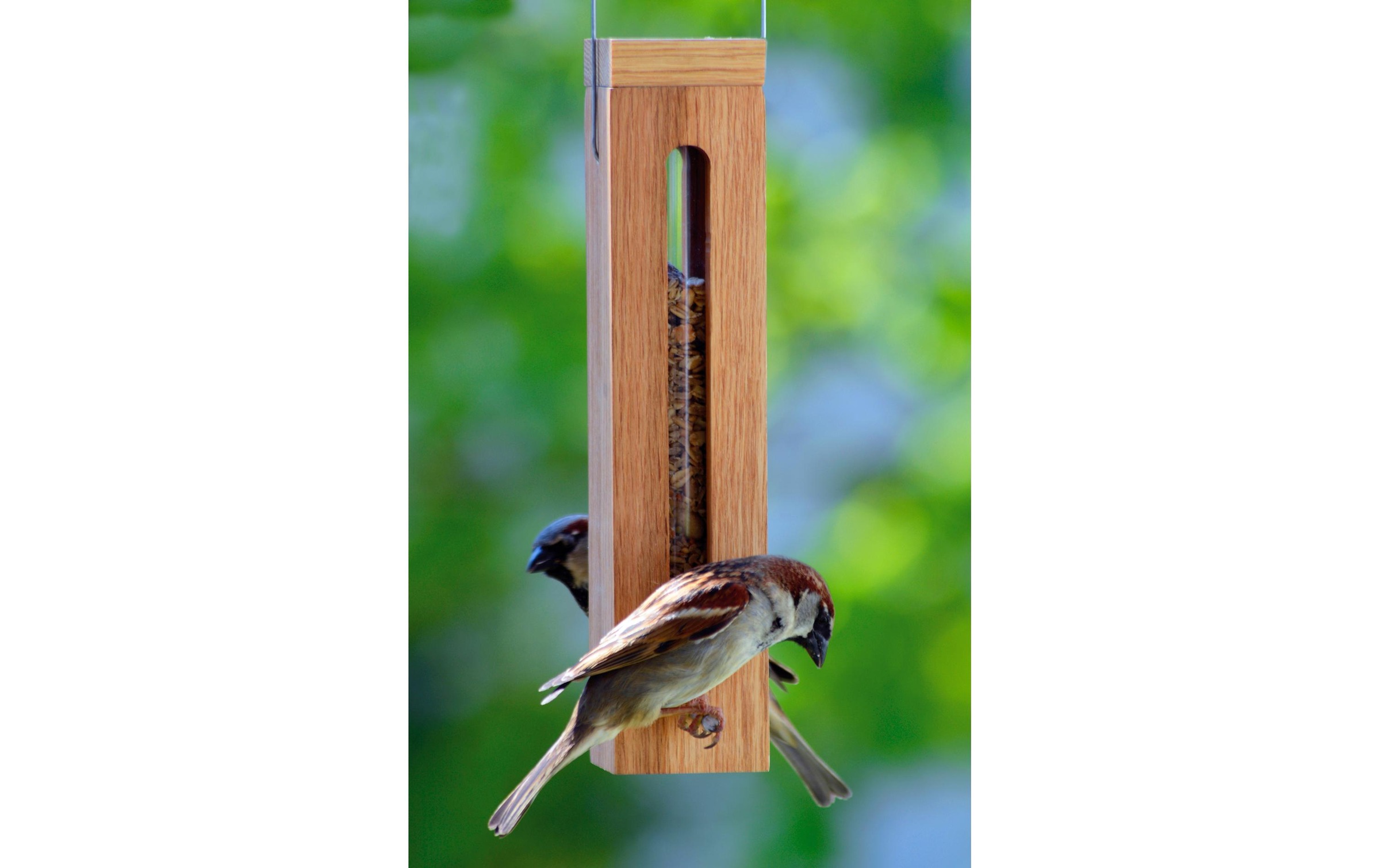 LUXUS-VOGELHAUS Futterspender »5 x 5 x 23 cm, Holz« Holzart: Eiche (Europa)