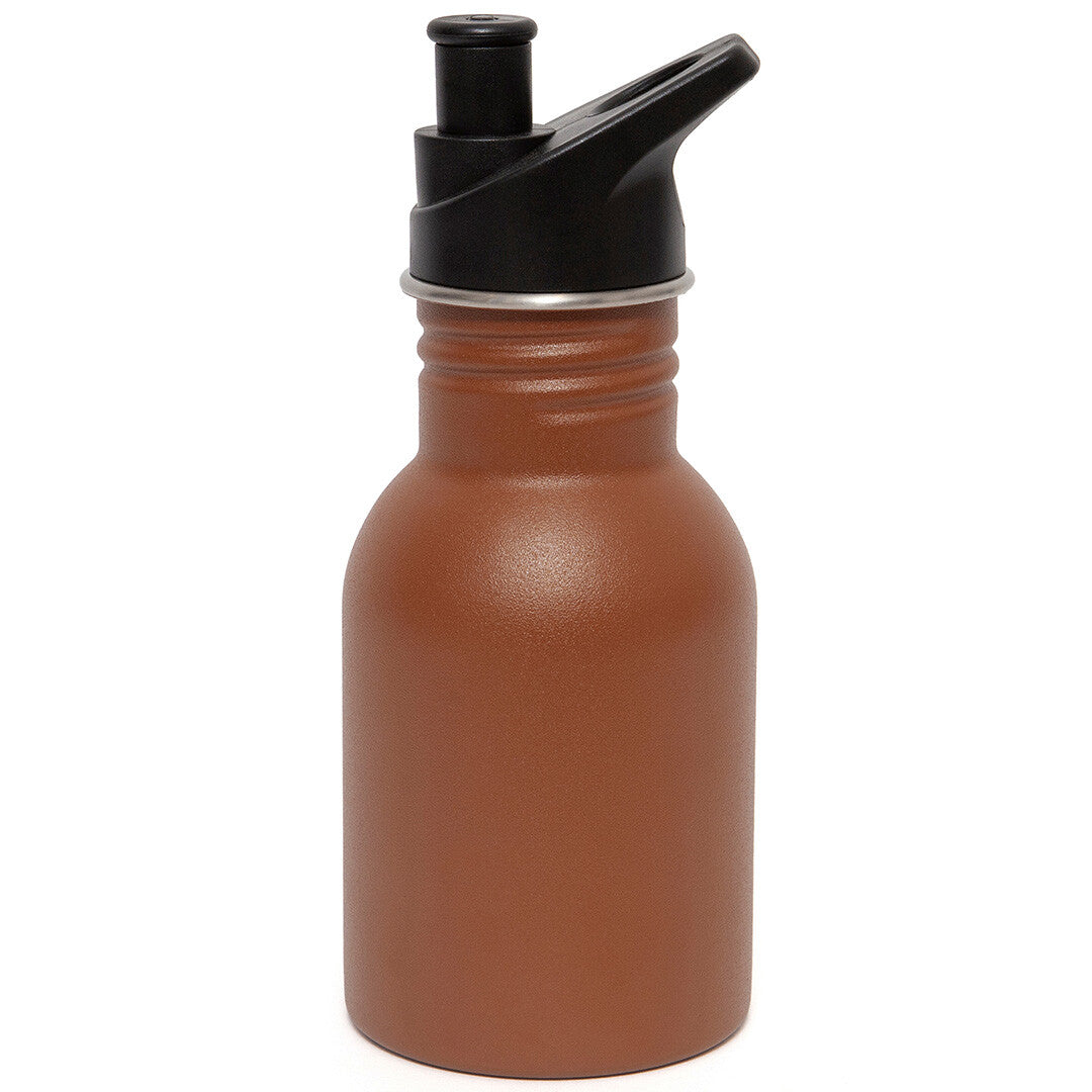 Petit monkey rvs drinkfles kleibruin - 380 ml