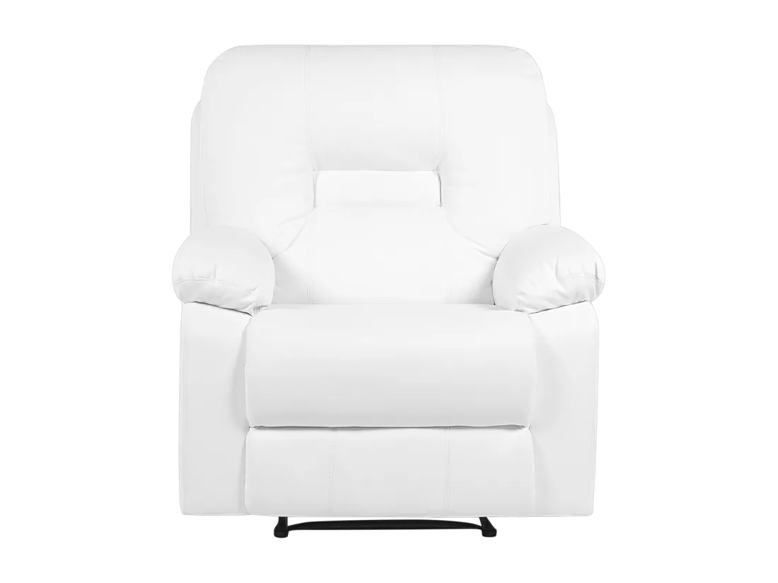 Ensemble canapés et fauteuil en cuir PU blanc 6 places BERGEN