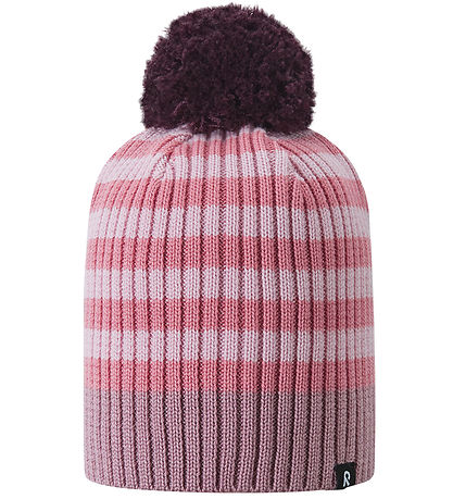 Reima Mütze - Wolle/Acryl - Tipla - Grey Pink m. Streifen