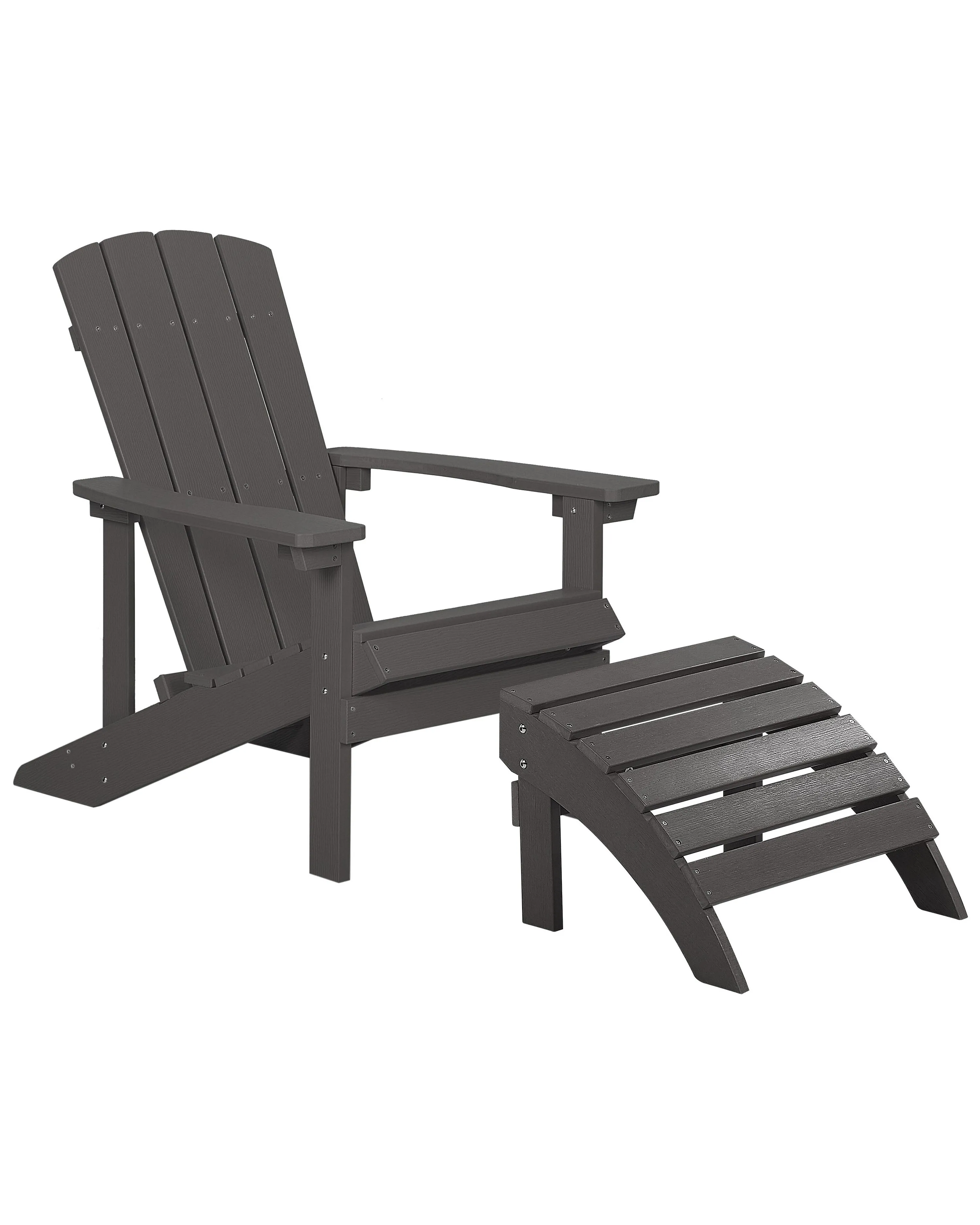 Tuinstoel ADIRONDACK met voetenbank Donkergrijs