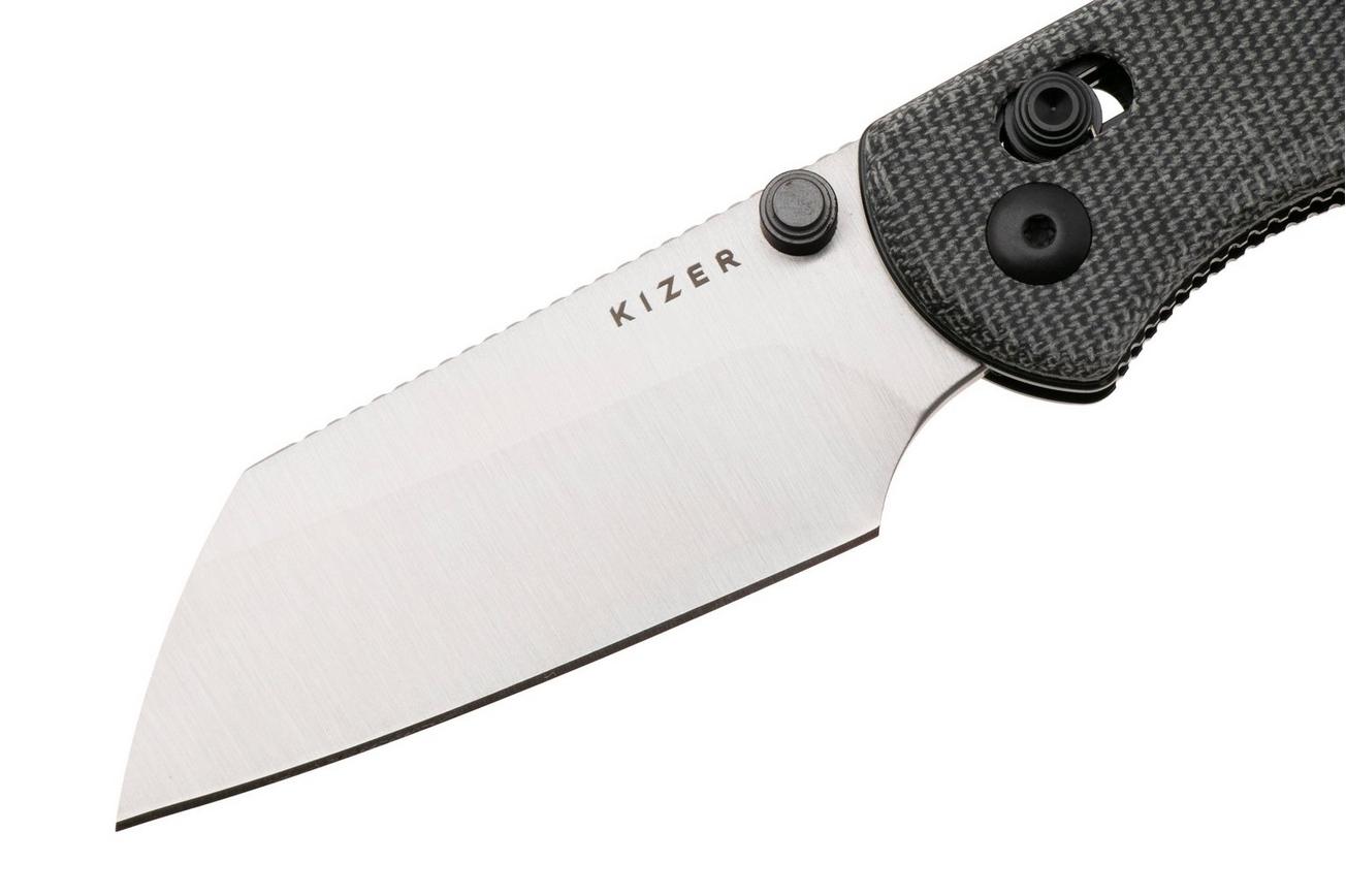 Kizer Vanguard Drop Bear 2, V3619-2KS1 Satin Nitro-V, Black Micarta, zakmes, Azo design