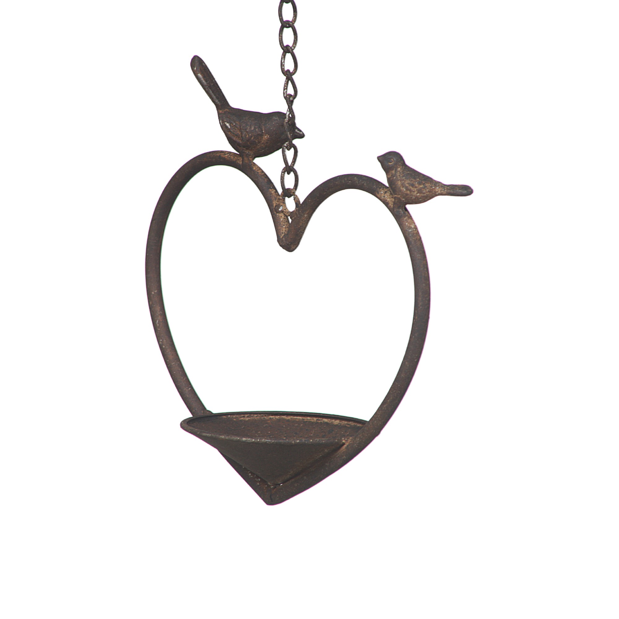 Vogelfutterschale 'Loubelle' hängendes Herz, rost, T 11 cm, B 21 cm, H 85 cm günstig bestellen