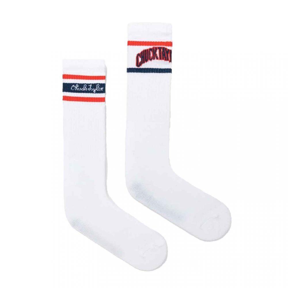 Converse 2x Paires de Chaussettes Blanc/Marine/Rouge Homme Converse E1236W