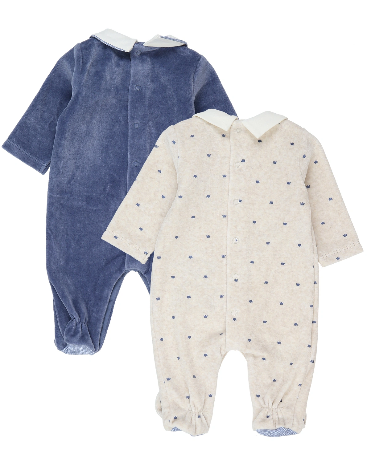 Nicki-Strampler OSITO 2er-Set in beige/blau