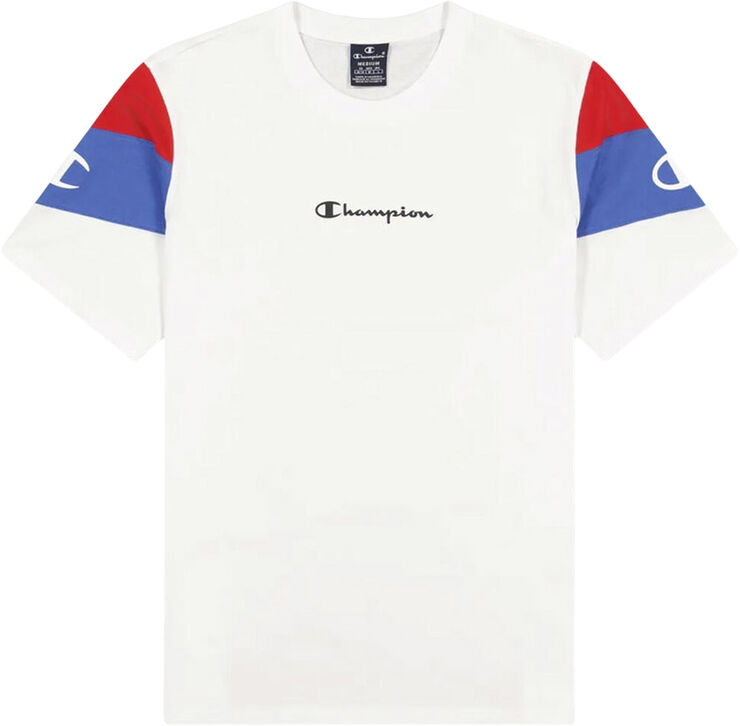 Champion Arm Stripe Cotton T-shirt Hvid
