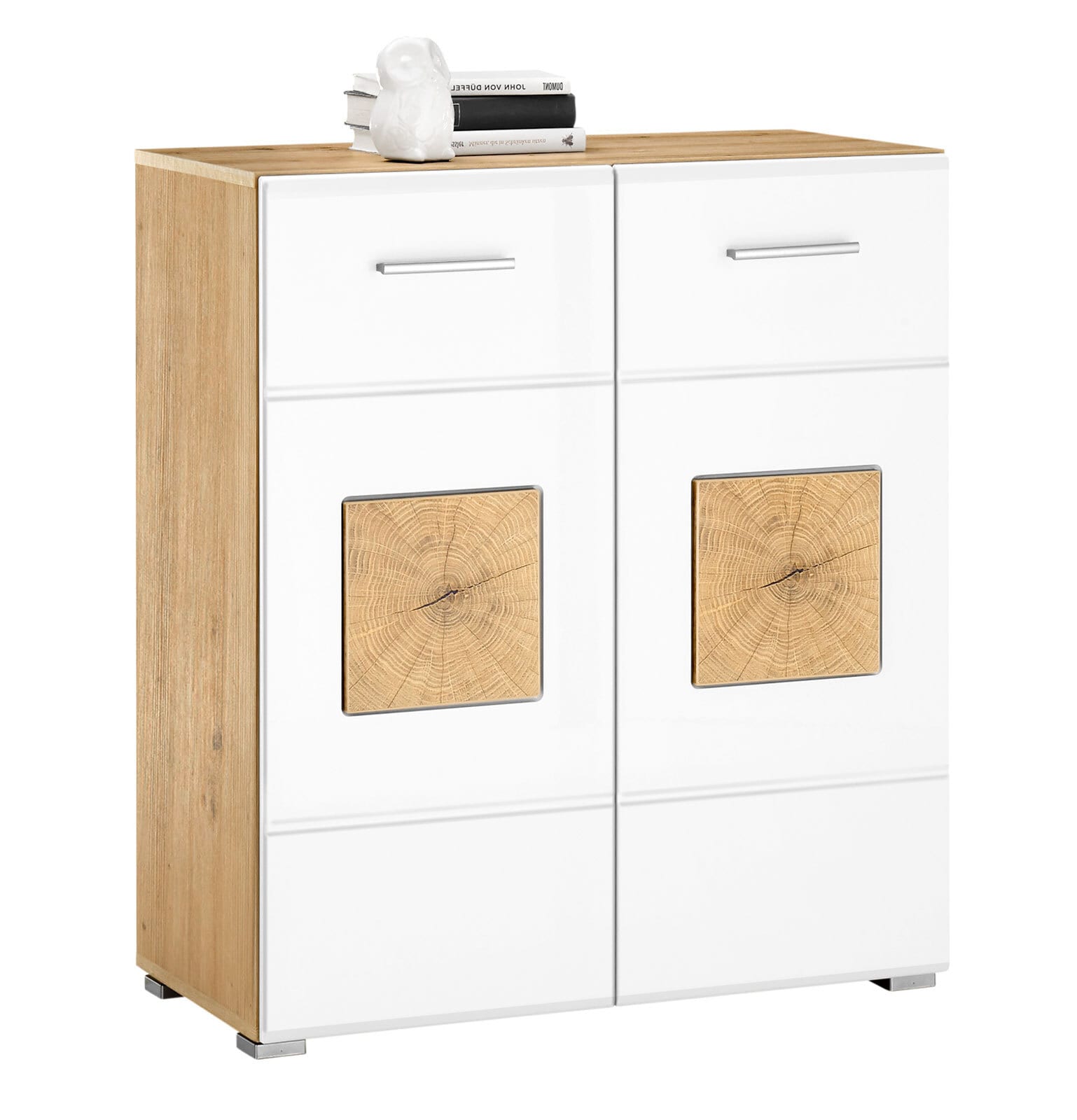 Kommode Georgia 80x92x38 cm Artisan/weiß/Hirnholz