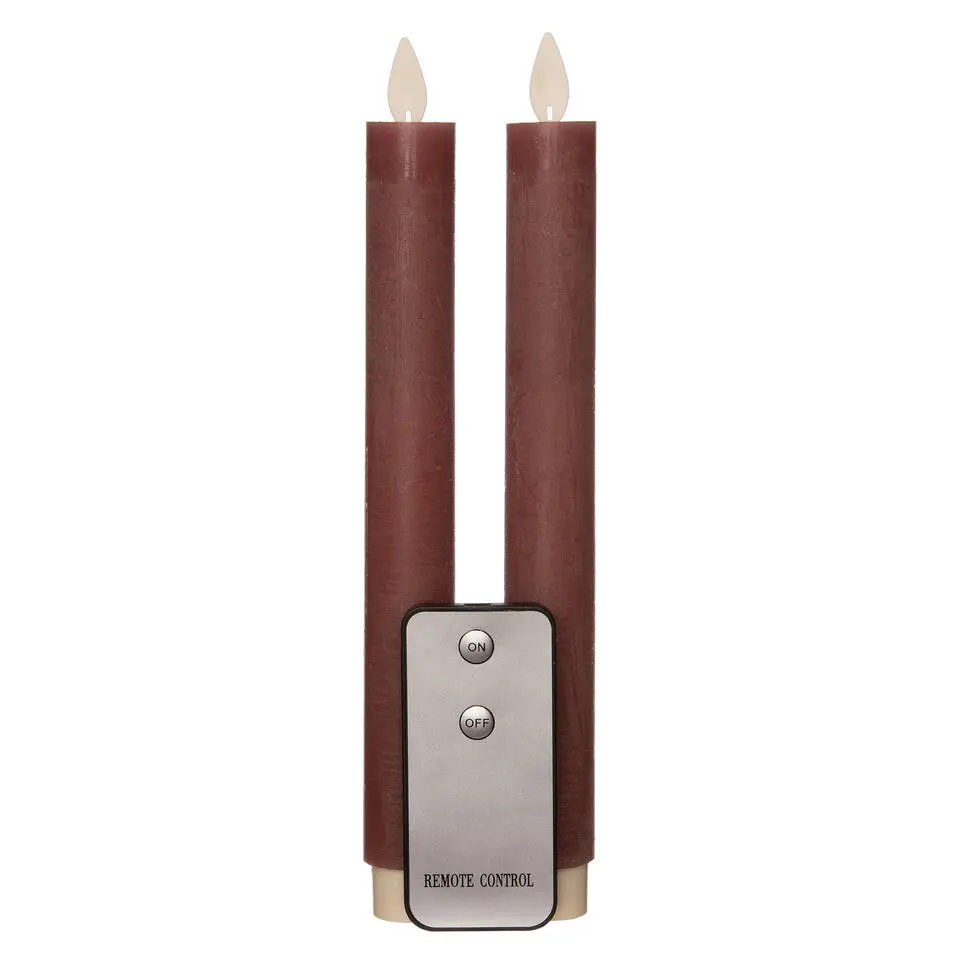 Anna Collection LED dinerkaarsen - 2x st - antiek roze - 23 cm