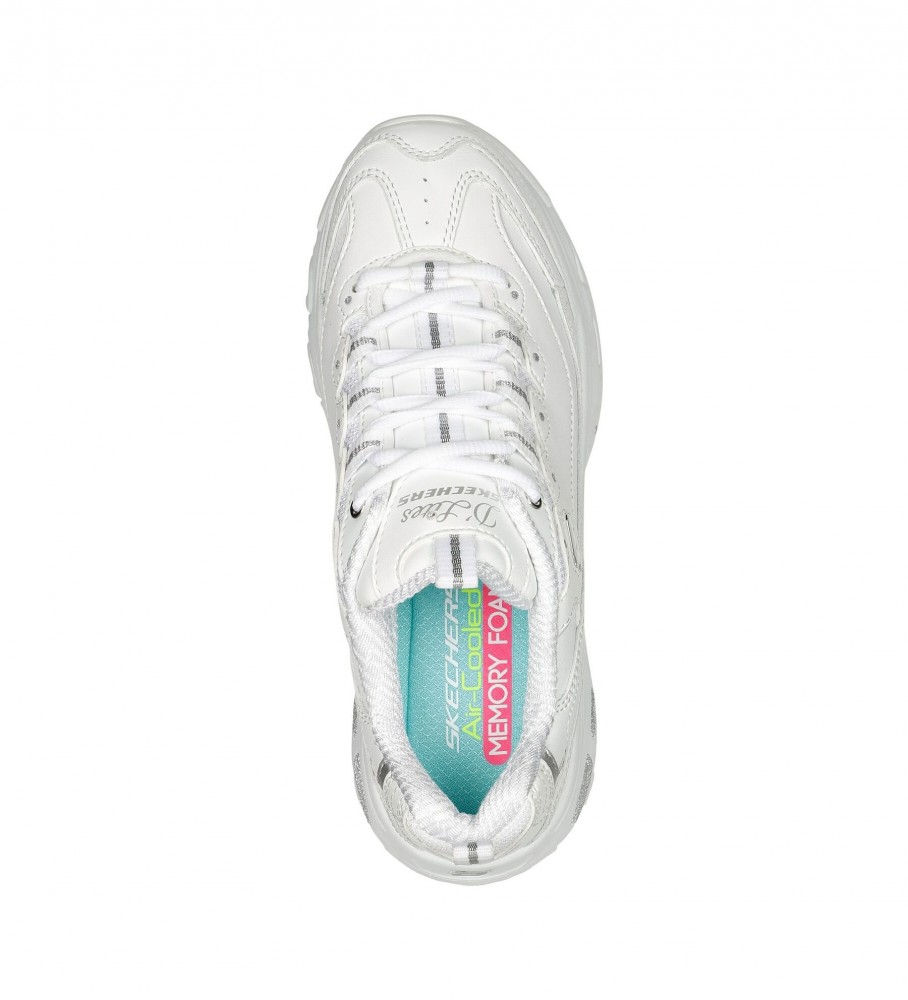 Tênis de couro Skechers D'Lites Fresh Start, branco