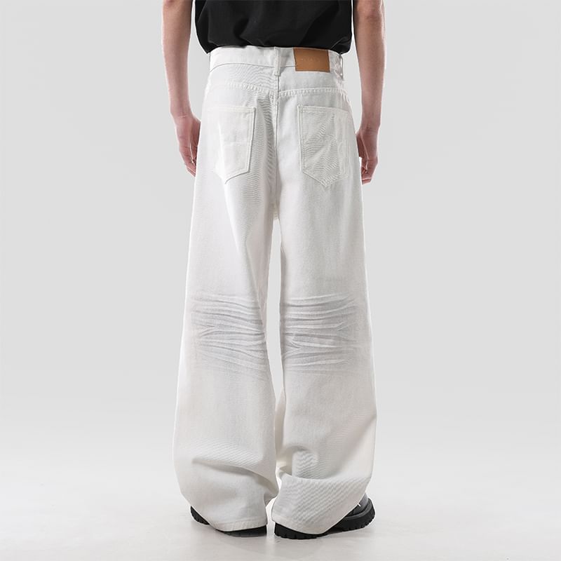 VEAZ - Hoge taille gerimpelde wijde jeans